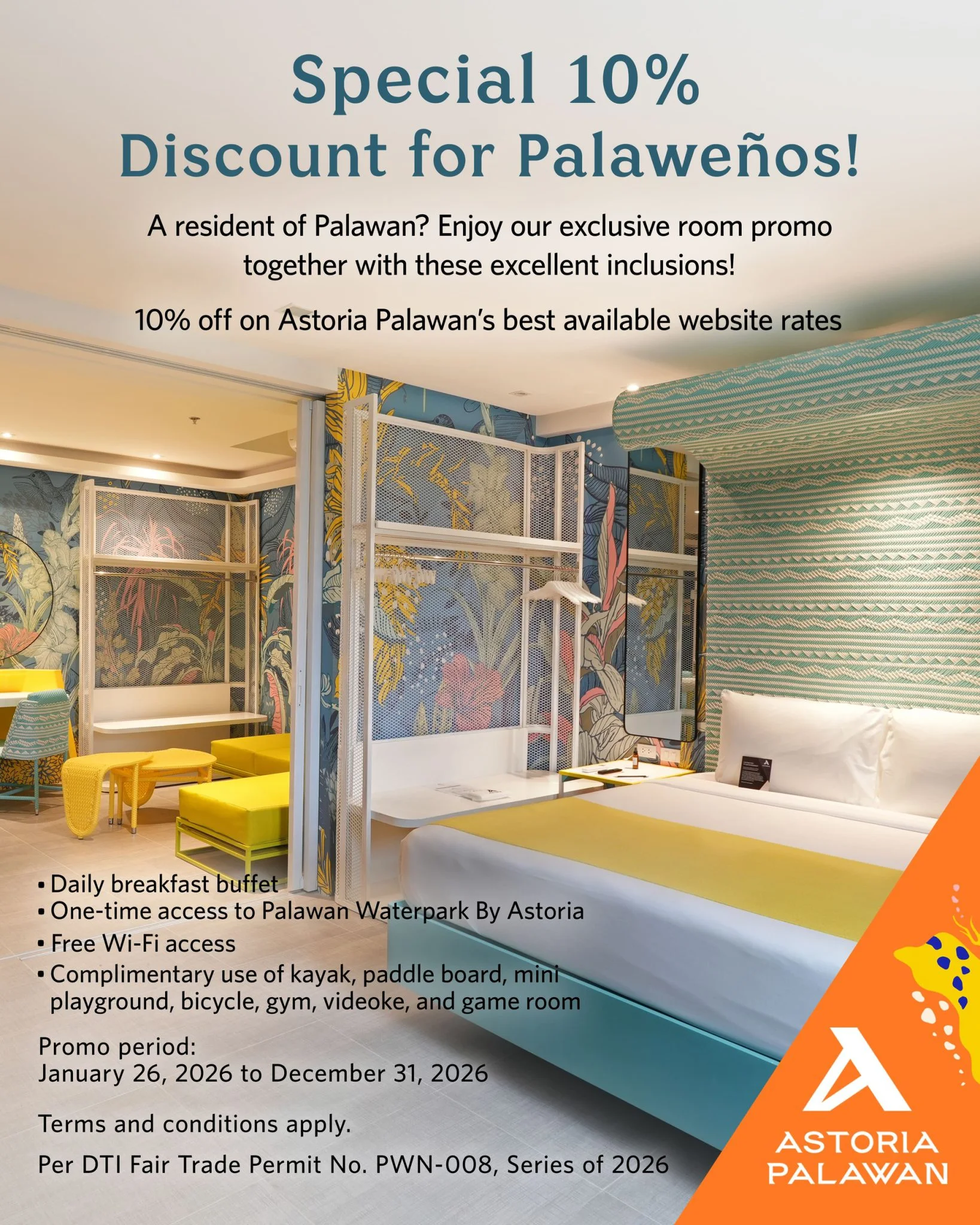 Special 10% Discount for Palaweños! – Astoria Palawan